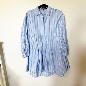 Tuckernuck Pomander Place Striped Shirtdress blue long sleeve‎ women’s small